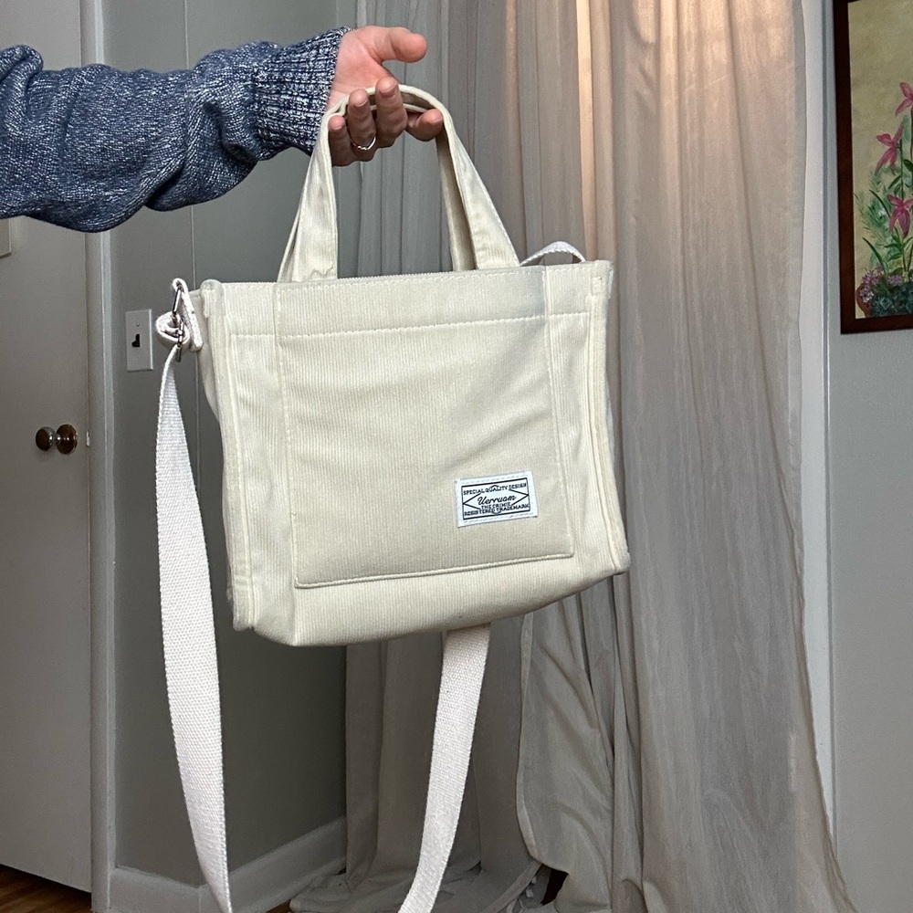 Stylish Cream Tote Cross Body Bag